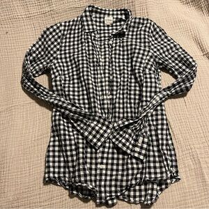 J. Crew Black and White Gingham Shirt